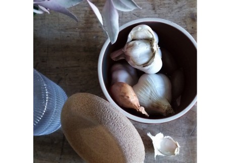 Pot à Ail avec Couvercle 1 L Noir Mat Truffe