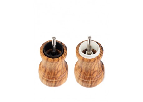 Bistro Duo Moulins à Poivre et à Sel 10 cm Bois d'Olivier 