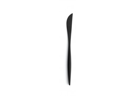Moon Black Couteau de Table Brossé Manche Noir 