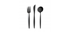Moon Black Couteau de Table Brossé Manche Noir 