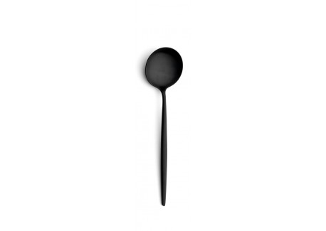 Moon Black Cuillère de Table Brossé Manche Noir 