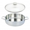 Zie dia Apollo 7 Casserole Basse Inox avec Couvercle en Verre 28 cm 