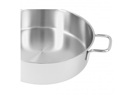 Apollo 7 Casserole Basse Inox avec Couvercle en Verre 28 cm 