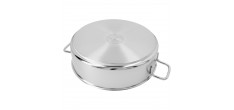 Apollo 7 Casserole Basse Inox avec Couvercle en Verre 28 cm 