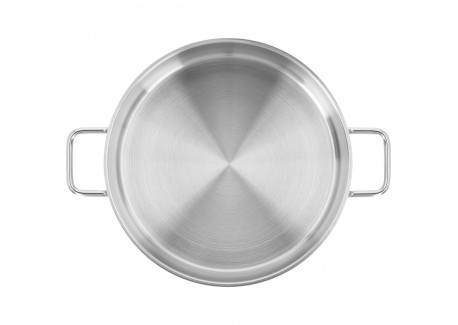 Apollo 7 Casserole Basse Inox avec Couvercle en Verre 28 cm 