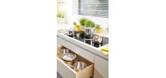 Apollo 7 Casserole Basse Inox avec Couvercle en Verre 28 cm 