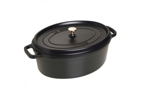 Ovale Stoofpot 37 cm Mat Zwart 8 l