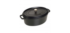 Cocotte Fonte Ovale 37 cm Noir Mat 8 l