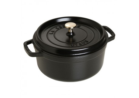 Cocotte Fonte Ronde 24 cm Noir Mat 3,8 l