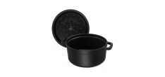Ronde Stoofpot 24 cm Mat Zwart 3,8 l