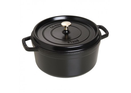 Ronde Stoofpot 26 cm Mat Zwart 5,2 l