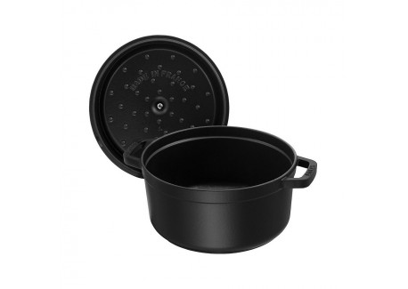 Ronde Stoofpot 28 cm Mat Zwart 6,7 l