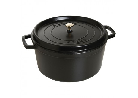 Ronde Stoofpot 34 cm Mat Zwart 12,5 l