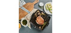 Grill Fonte Carré avec Manche en Silicone 24 x 24 cm