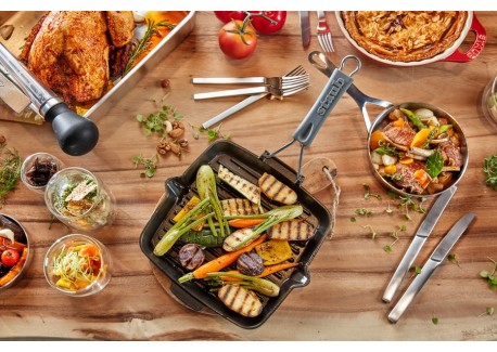 Grillpan met Siliconen Handvat 24 x 24 cm