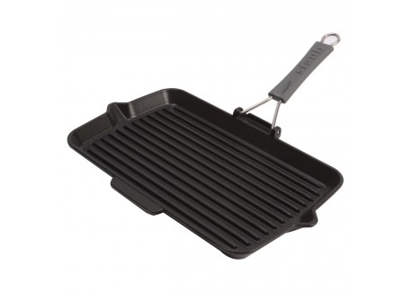Grillpan Rechthoekig met Siliconen Handvat 34 x 21 cm