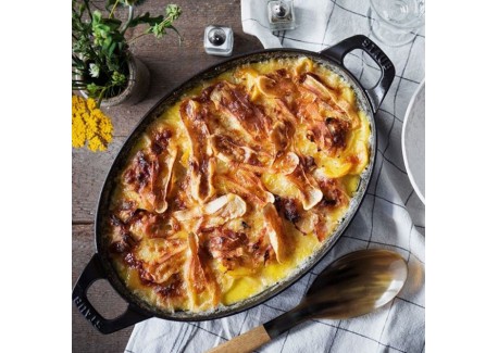 Plat à Four Fonte Oval 32 cm Noir Mat 3,7 l