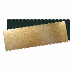 Kartonnen Plateau voor Kerstlog en Cake Rechthoekig 30x10 cm Goud Zwar