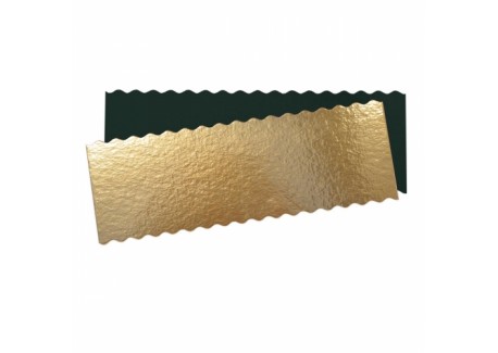 Kartonnen Plateau voor Kerstlog en Cake Rechthoekig 30x10 cm Goud Zwar