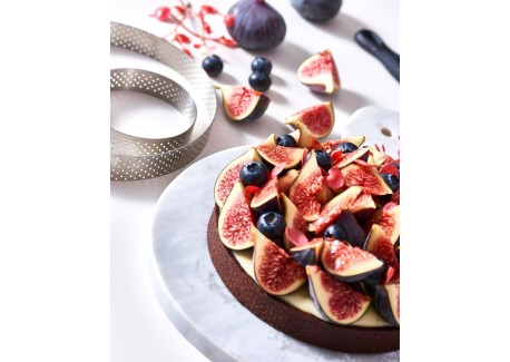 Cercle à Tarte Perforé Rond Valrhona 24,5x2 cm