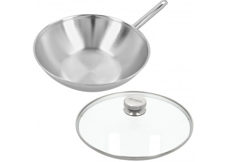 Apollo 7 Wok Inox 30 cm + Couvercle en Verre 