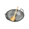 Zie dia Stalen Wok  40 cm met Bamboe Spatel