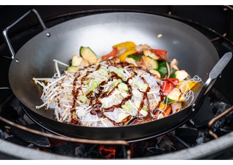 Wok Acier Carbone 40 cm avec Spatule Bambou