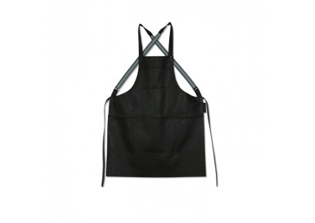 Suspender Aprons Tablier à Bretelles Cuir Noir