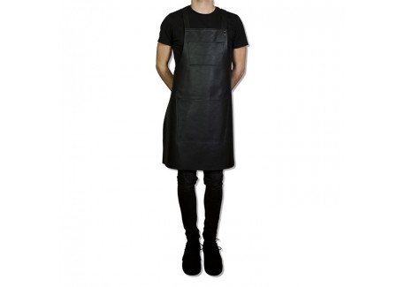 Suspender Aprons Tablier à Bretelles Cuir Noir