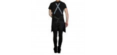 Suspender Aprons Tablier à Bretelles Cuir Noir