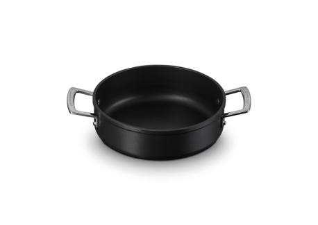 Les Forgées Sauteuse Rondeau à Bord Droit 24 cm Anti-Adhésive + Couver