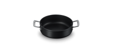 Les Forgées Sauteuse Rondeau à Bord Droit 24 cm Anti-Adhésive + Couver