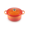 Zie dia Signature Ronde Gietijzeren Stoofpot 4,2 L Oranje-rood (24 cm)