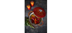 Cocotte Fonte Signature Ronde 5,3 L Orange Volcanique (26 cm)
