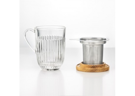 Ouessant Verre à Thé avec Filtre et Couvercle 36 cl