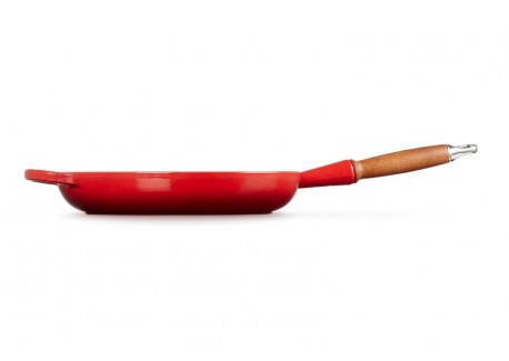 Signature Koekenpan met Houten Steel 28 cm Kersenrood
