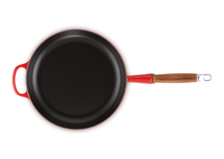 Signature Koekenpan met Houten Steel 28 cm Kersenrood