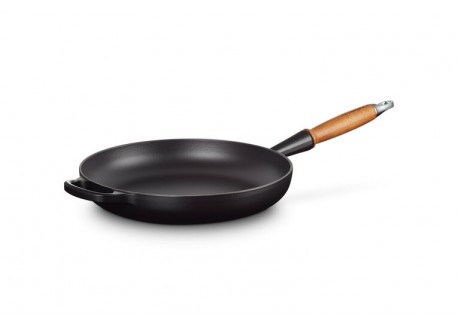Signature Koekenpan met Houten Steel 28 cm Mat Zwart