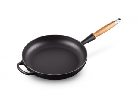 Signature Koekenpan met Houten Steel 28 cm Mat Zwart