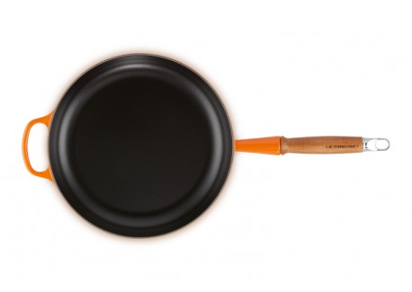 Signature Koekenpan met Houten Steel 28 cm Oranje-Rood