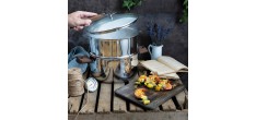 Biome Cuit Vapeur 24 cm Poignées Bois de Hêtre 2 pcs