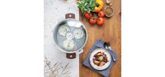 Biome Cuit Vapeur 24 cm Poignées Bois de Hêtre 2 pcs