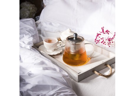 Darjeeling Glazen Theepot met RVS Filter 0,8 L