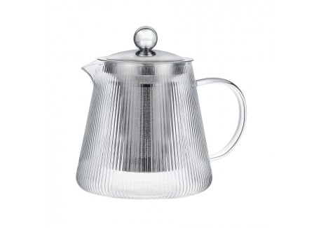 Darjeeling Glazen Theepot Met RVS Filter 1,2 L