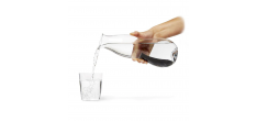 Eau Carafe Glazen Karaf 1,1 L + Koolstoffilter Binchotan