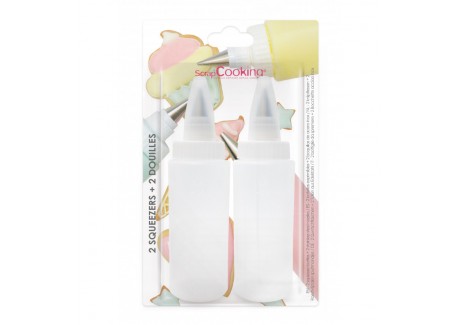 Squeezers Flessen voor Decoratie en Glazuur Spuitmonden 2 dlg