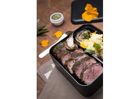 Square Bento LunchBox Noir Made in France 1,7 L