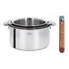 Zie dia Casteline 5 3-delige Glanzende RVS Steelpannenset + Hfneembaar Houten