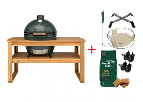 Starterspakket Tafel Eucalyptus Barbecue Kamado XLarge 9 dlg