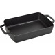 Plat à Four Fonte Rectangulaire 30x20 cm Noir 3,15 l